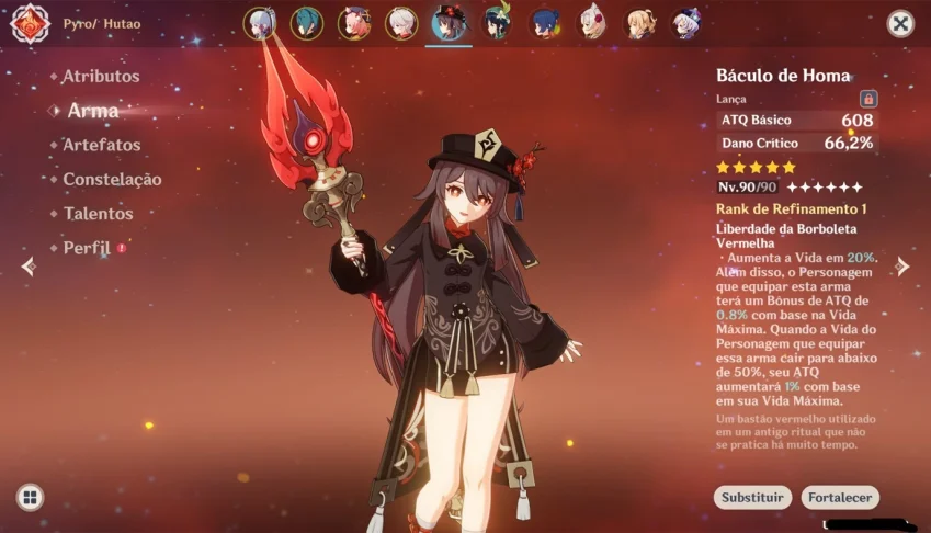AR 55 Hutao C1 + Báculo de Homa, Ayaka, Venti, Kazuha