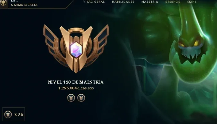 [Conta Lol] Diamante 4 Mono Zac 1KK de Maestria  [Streamer]