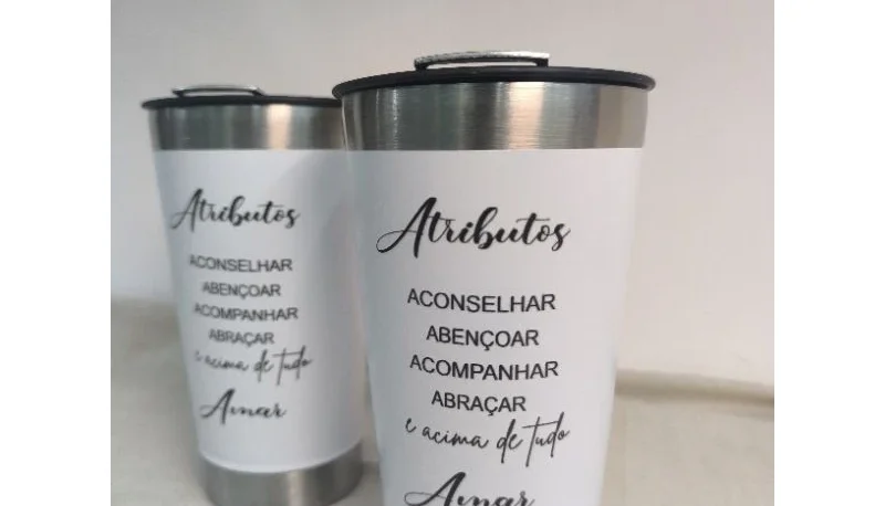 Kit 2 Copos Térmicos e Sacola Personalizados