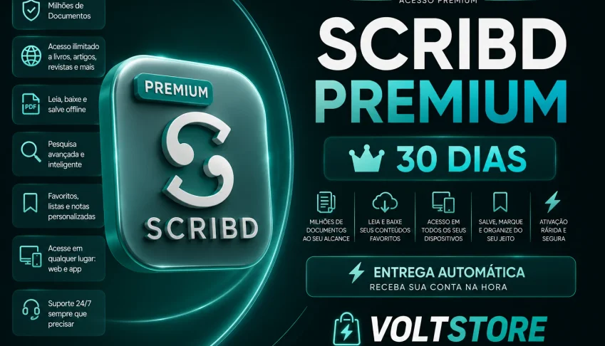SCRIBD + EVERAND • 30 DIAS • [ENTREGA AUTOMÁTICA]⚡