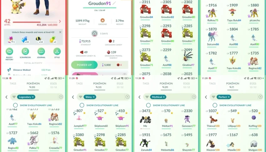 Pokémon Go LVL 42 | Groudon Shiny 91% | Míticos Raros |