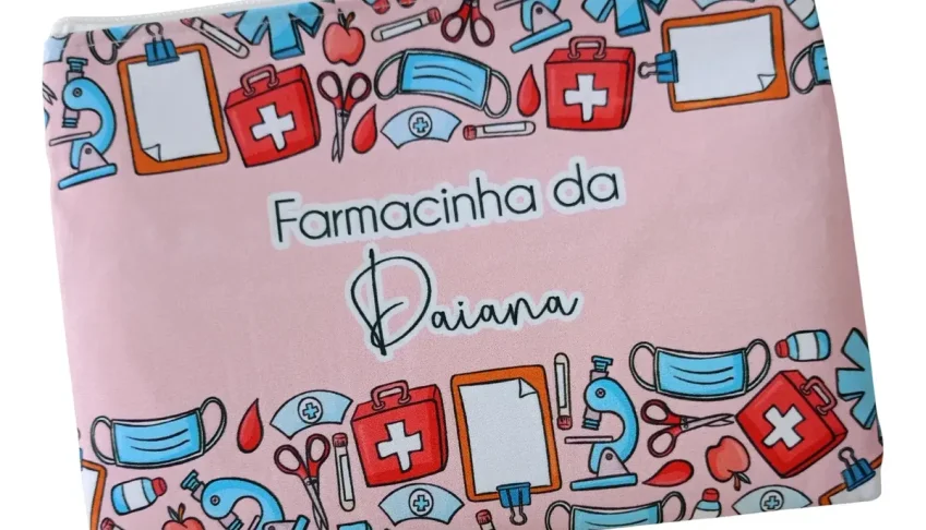 Kit 10 Necessaires Farmacinha Personalizadas 18 x 14 cm