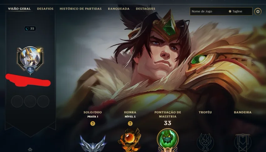 Prata, 46 Skins, com Skin Lendária, 45K Ea, Honra 5, Lvl 35