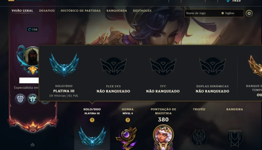 Platina 3 com TODOS os Champs e 53 Skins ( TOP / JG / MID )