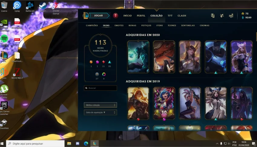 CONTA LOL TODOS OS CAMPEÕES HABILITADA VARIAS SKINS