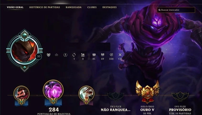 Conta com borda platina e muitas skins!