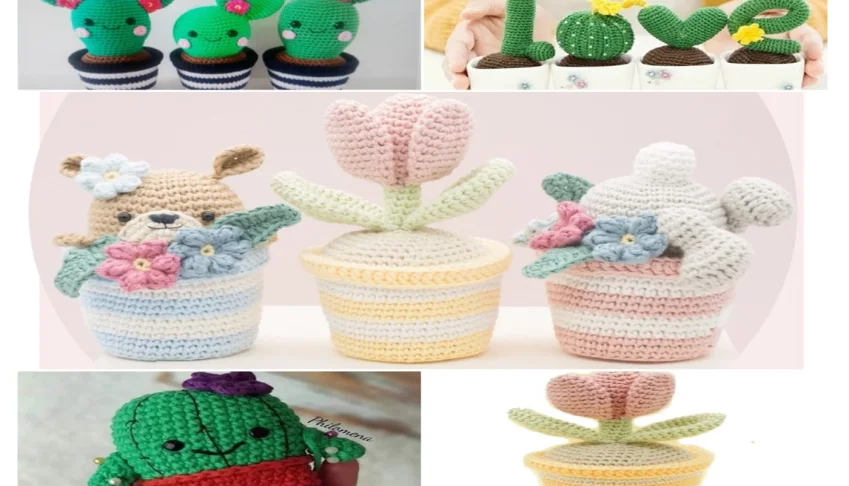 Receita Crochê em PDF - 5 Plantas Amigurumi