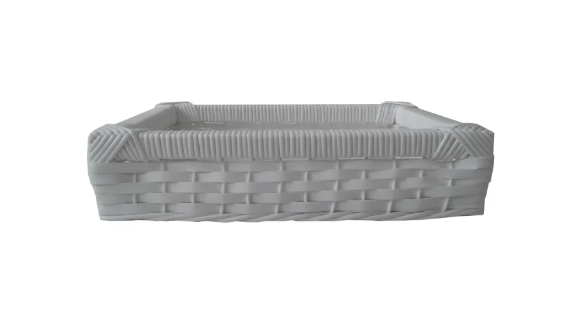 Bandeja de Vime Sintético Branca 30x20x8