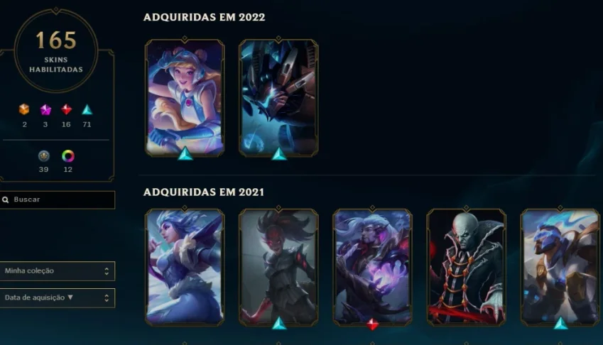 vendo conta league of legends com muitas skins e maestrias