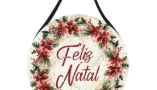 Placa Boho de Natal em MDF 20cm - Escolha a Estampa