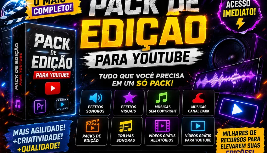 Mega Pack Edição Youtube Completo Sonoros, Visuais, Música..
