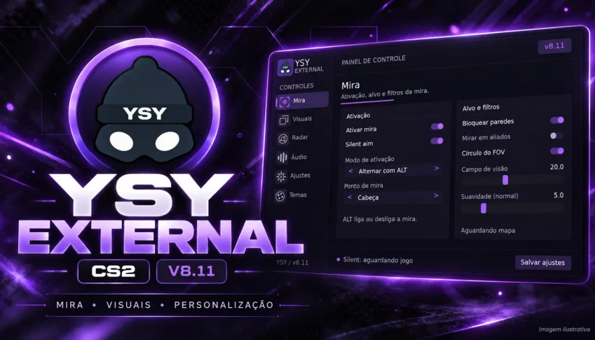 YSY Cheat External para CS2 — Aimbot, ESP, Radar e outros...