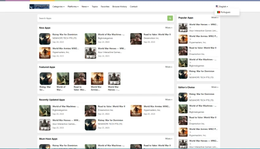 Loja de Aplicativos php tipo Play Store
