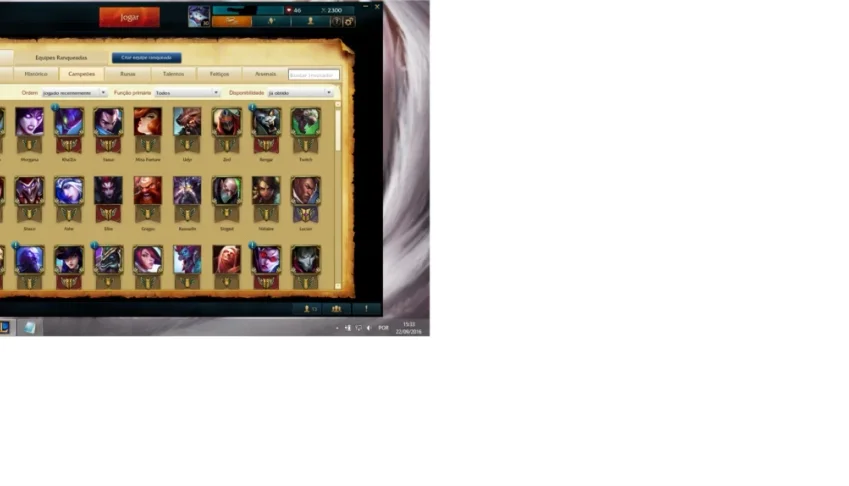 CONTA DE LEAGUE OF LEGENDS PLATINA V