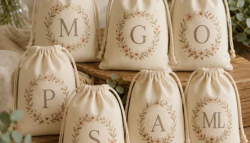 Saquinho de Algodão Cru Personalizado 10x15 cm