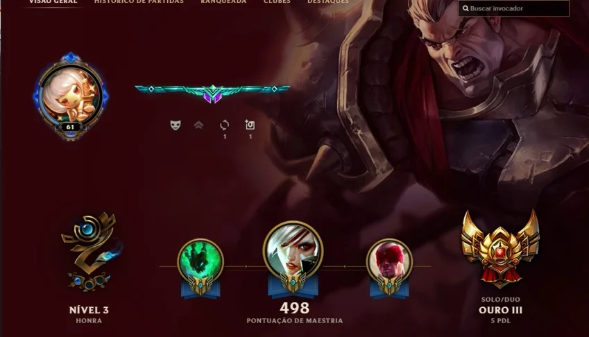 Conta League of legends gold 3. borda de platina 4