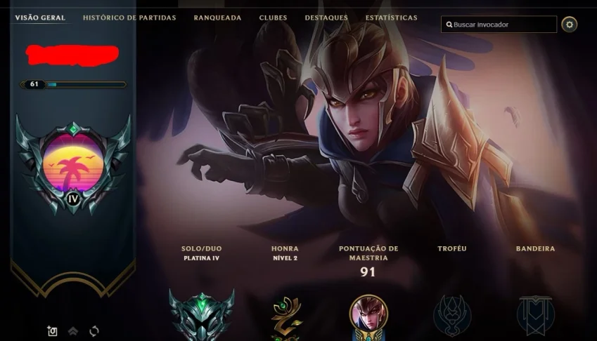 conta league of legends platina