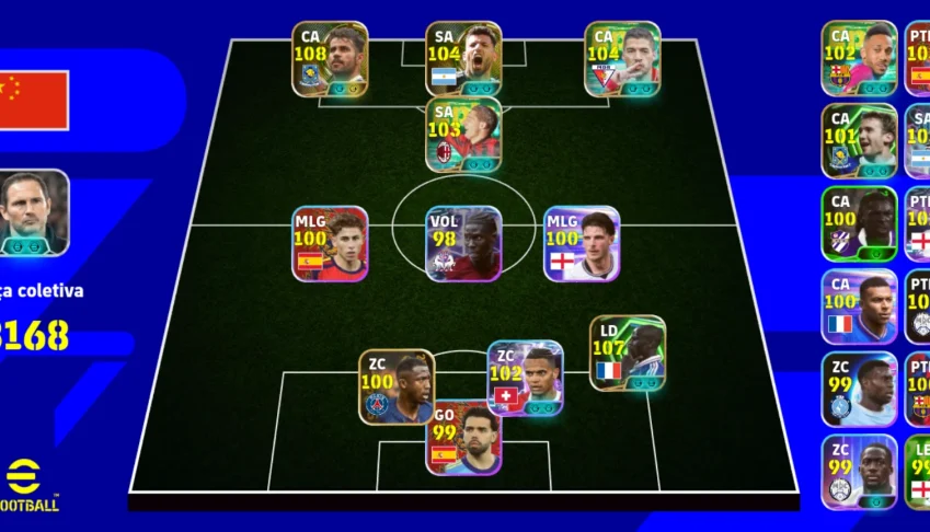 Conta Efootball! 3166 De Força Coletiva + Craques 108/107