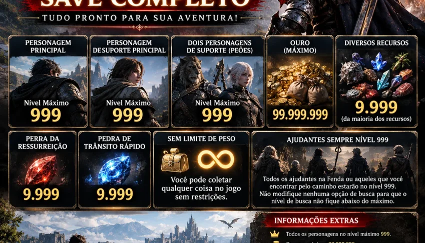 Dragons Dogma 2 - Personagens nível máximo, ouro, recursos!!