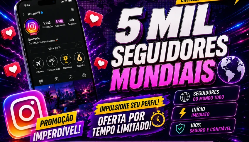 5.000 Seguidores Instagram Mundial | Entrega Rápida