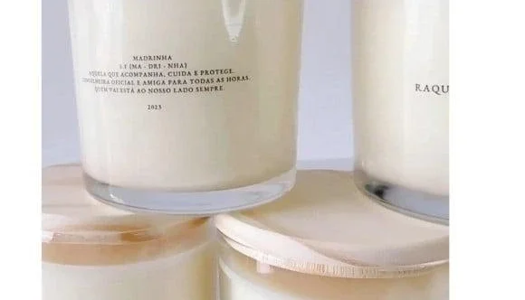 Vela Perfumada Personalizada Padrinhos 265ml