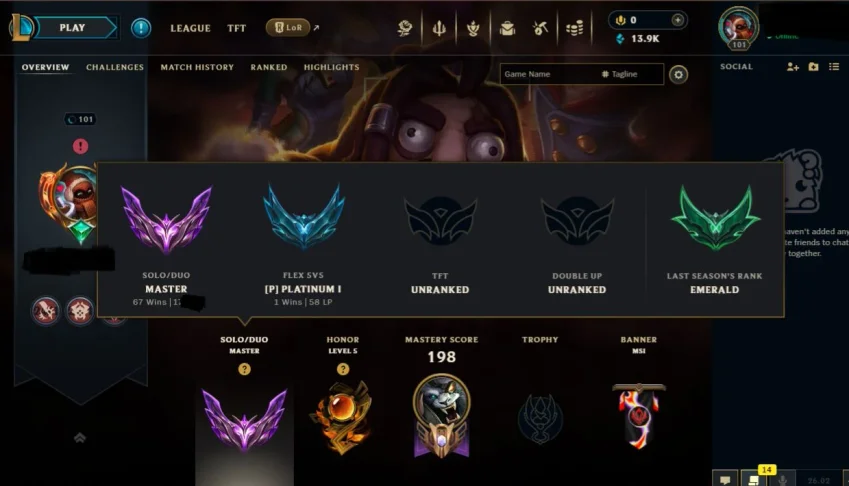 Mestre full acesso 65% win rate 150+ pdl