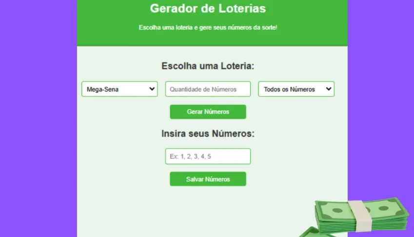 Saas - Gerador de Mega-Sena, TimeMania, Quina Lotomania