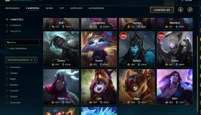 Conta lol MASTER  com 139/153 campeões + 70 skins.