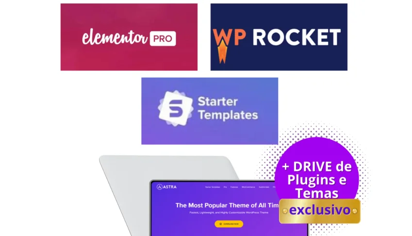 Kit WordPress, Elementor, Astra, Wp Rocket + Acesso Anual