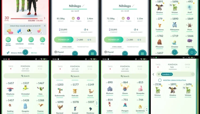 Pokémon Go Lvl 30  | 4 Lendários  Nihilego Shiny C095