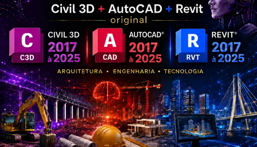 Autocad + Revit + Civil 3D - Original 3 Anos