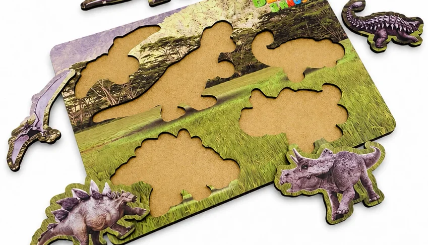 Jogo de Encaixe Dinossauros Realistas Personalizado