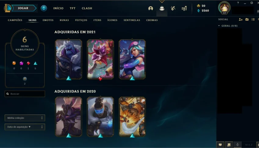Conta lol ouro3 - lvl 37 - 35 champs