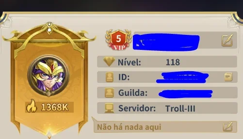 🔥 CONTA À VENDA – Saint Seiya Lendas da Justiça🔥 LVL 118
