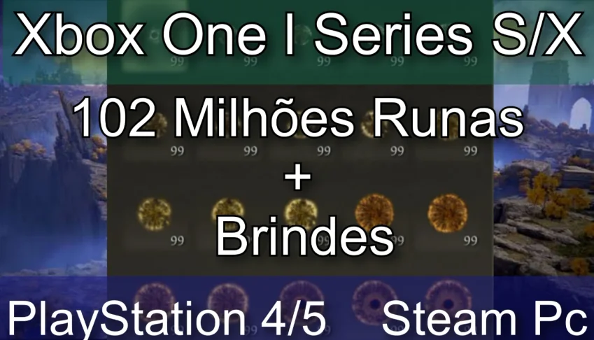 Elden Ring - 102 Milhões Runas - PS4/5, Xbox S/X, Steam Pc