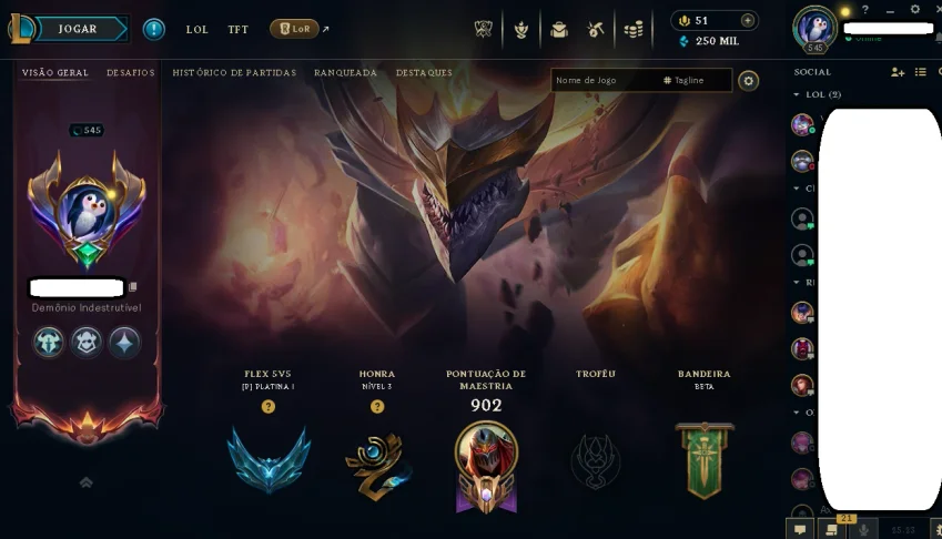 Conta League of Legends 2014 malphite prestigio