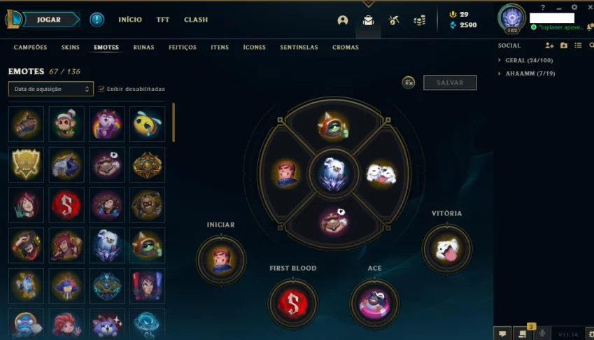 Conta lol com tyze triunfante Platina iv