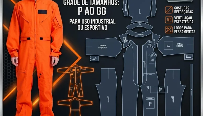 Molde Modelagem Macacão Mecânico ou Piloto
