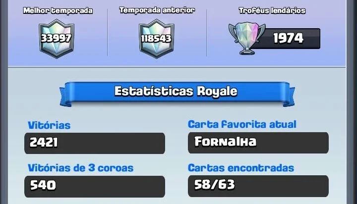 Conta Clash Royale - nv 10 - 5 lendárias - Highest 4110