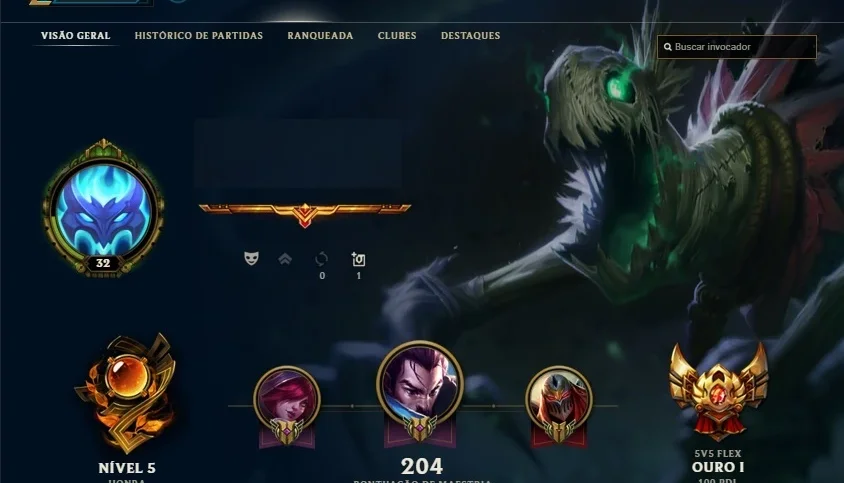 Conta LOL borda Ouro + de 80 skins