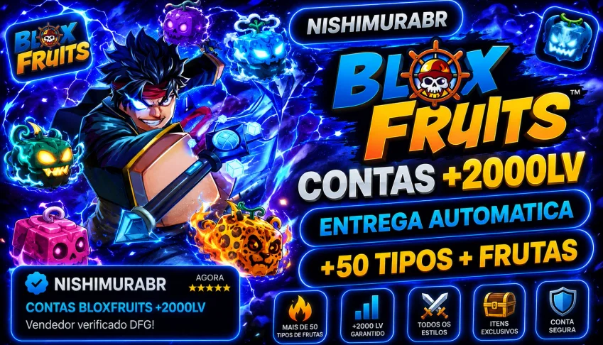 Contas Blox Fruits Level 2000+ Godhuman Chance +50 Tipos 🔴