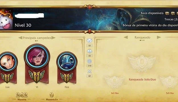 Conta Borda Gold, 12 Pág Runa, faltam 28 champs, 20 skins.