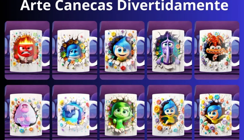 Pack de arte - Canecas Divertidamente