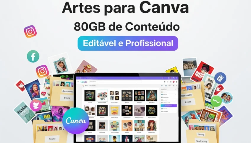 80GB + de 20.000 Arquivos para Você criar Sua Arte No Canva