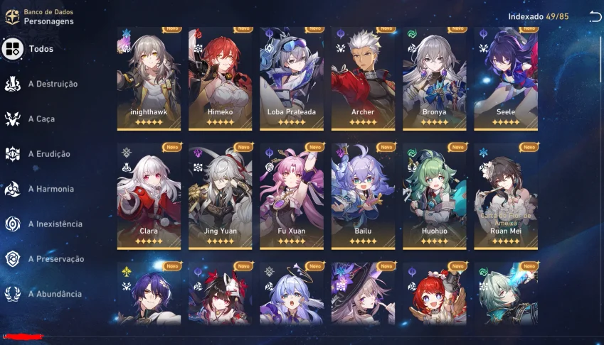 Conta de Honkai Star Rail Várias Jades e Personagens 5✯