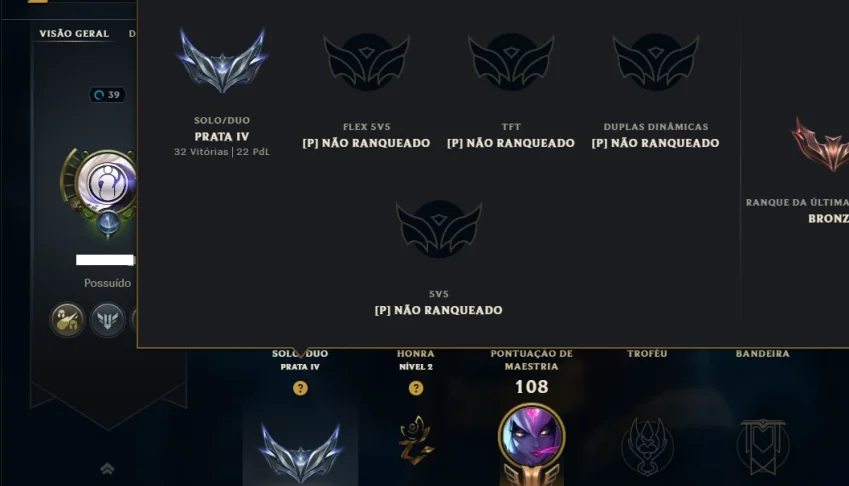 Prata 4 com 55 Champs e 48 Skins ( Mais de 60 Jogos )