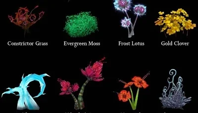Plantas e minérios