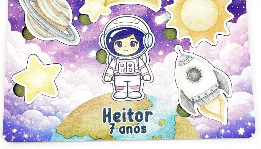 Jogo de Encaixe Astronauta Menina Personalizado