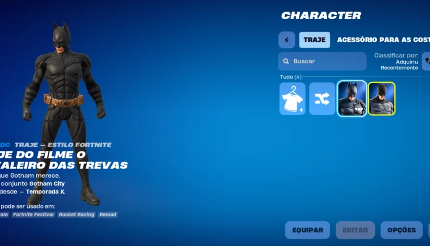 Conta Fortnite com 2 skins do Batman