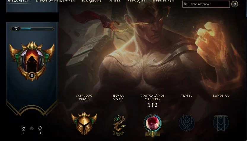 Conta league of legends com otimo mmr e varias skins
